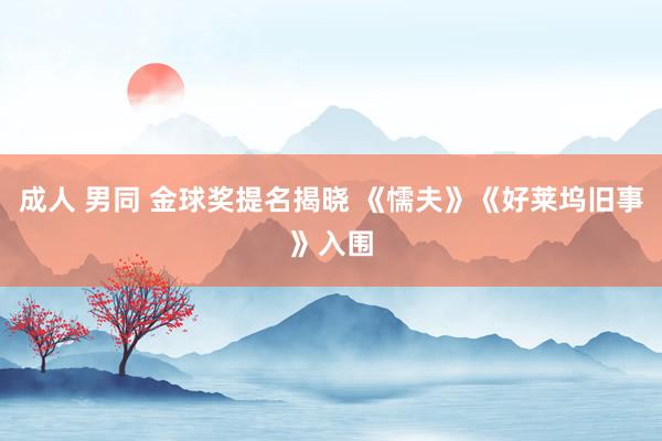 成人 男同 金球奖提名揭晓 《懦夫》《好莱坞旧事》入围