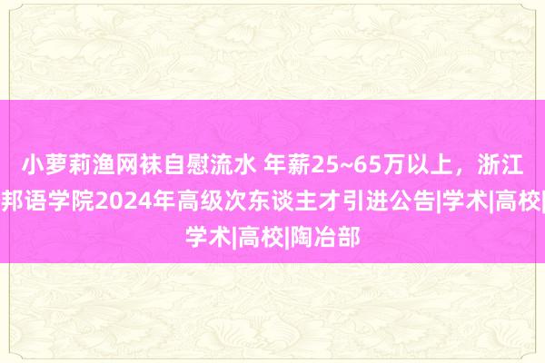 小萝莉渔网袜自慰流水 年薪25~65万以上，浙江越秀番邦语学院2024年高级次东谈主才引进公告|学术|高校|陶冶部