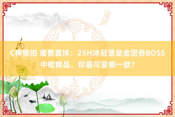 C神偷拍 魔兽寰球：25H冰冠堡垒金团各BOSS中枢精品，你最可爱哪一款？