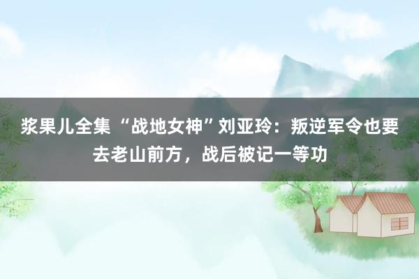浆果儿全集 “战地女神”刘亚玲：叛逆军令也要去老山前方，战后被记一等功