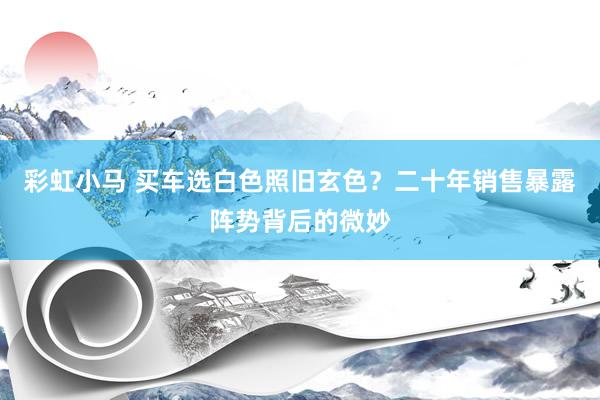 彩虹小马 买车选白色照旧玄色？二十年销售暴露阵势背后的微妙