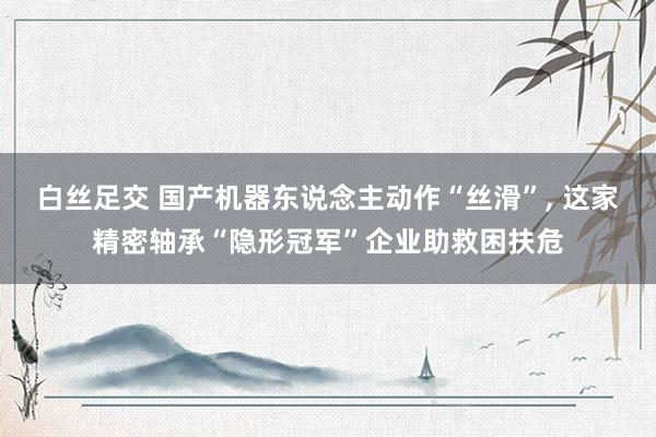 白丝足交 国产机器东说念主动作“丝滑”, 这家精密轴承“隐形冠军”企业助救困扶危
