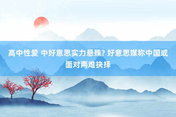 高中性爱 中好意思实力悬殊? 好意思媒称中国或面对两难抉择