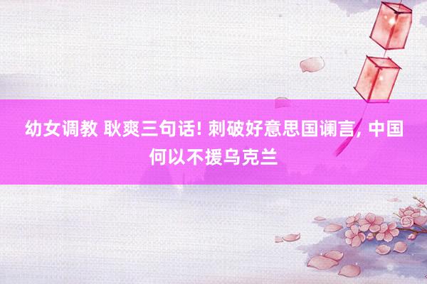幼女调教 耿爽三句话! 刺破好意思国谰言, 中国何以不援乌克兰