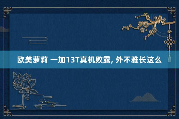 欧美萝莉 一加13T真机败露, 外不雅长这么