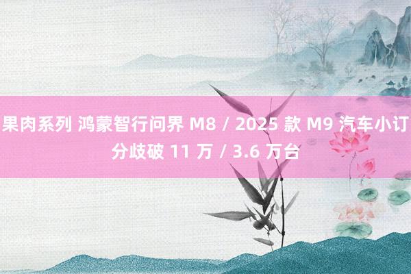 果肉系列 鸿蒙智行问界 M8 / 2025 款 M9 汽车小订分歧破 11 万 / 3.6 万台