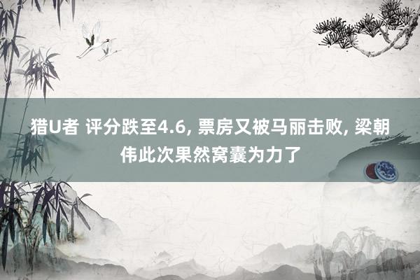 猎U者 评分跌至4.6, 票房又被马丽击败, 梁朝伟此次果然窝囊为力了