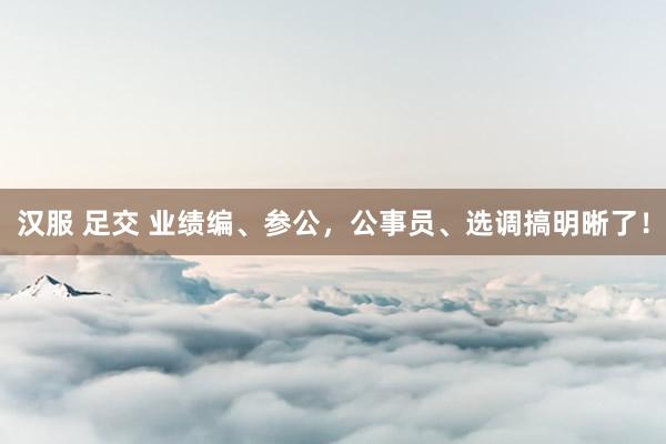 汉服 足交 业绩编、参公，公事员、选调搞明晰了！