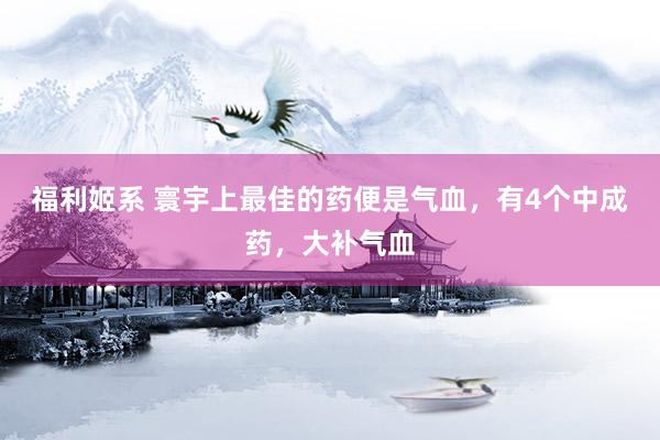 福利姬系 寰宇上最佳的药便是气血，有4个中成药，大补气血