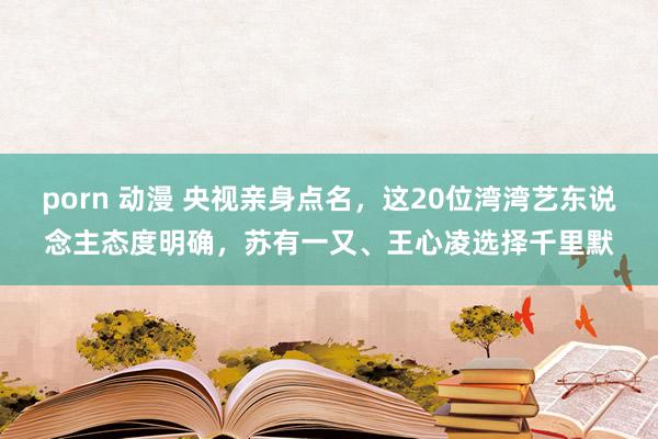 porn 动漫 央视亲身点名，这20位湾湾艺东说念主态度明确，苏有一又、王心凌选择千里默