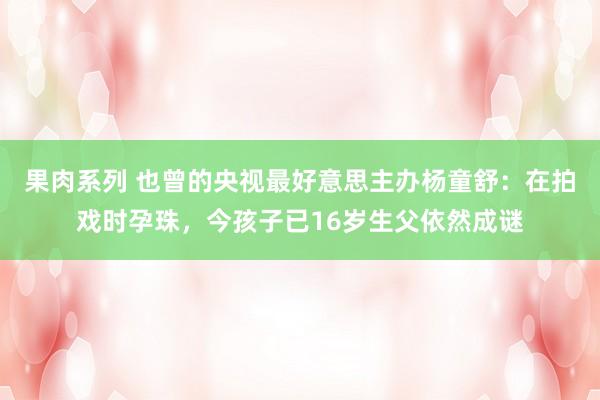 果肉系列 也曾的央视最好意思主办杨童舒：在拍戏时孕珠，今孩子已16岁生父依然成谜